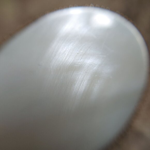 Oval Mother Pearl Scarf Clip Pony Tail  Hair Cover Vintage Secure Hinge Closure - Picture 3 of 16